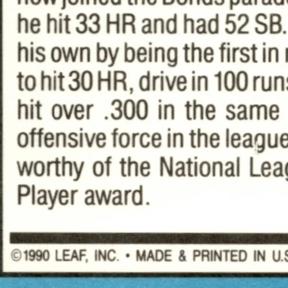 1990 Leaf Donruss Baseball card barry bonds